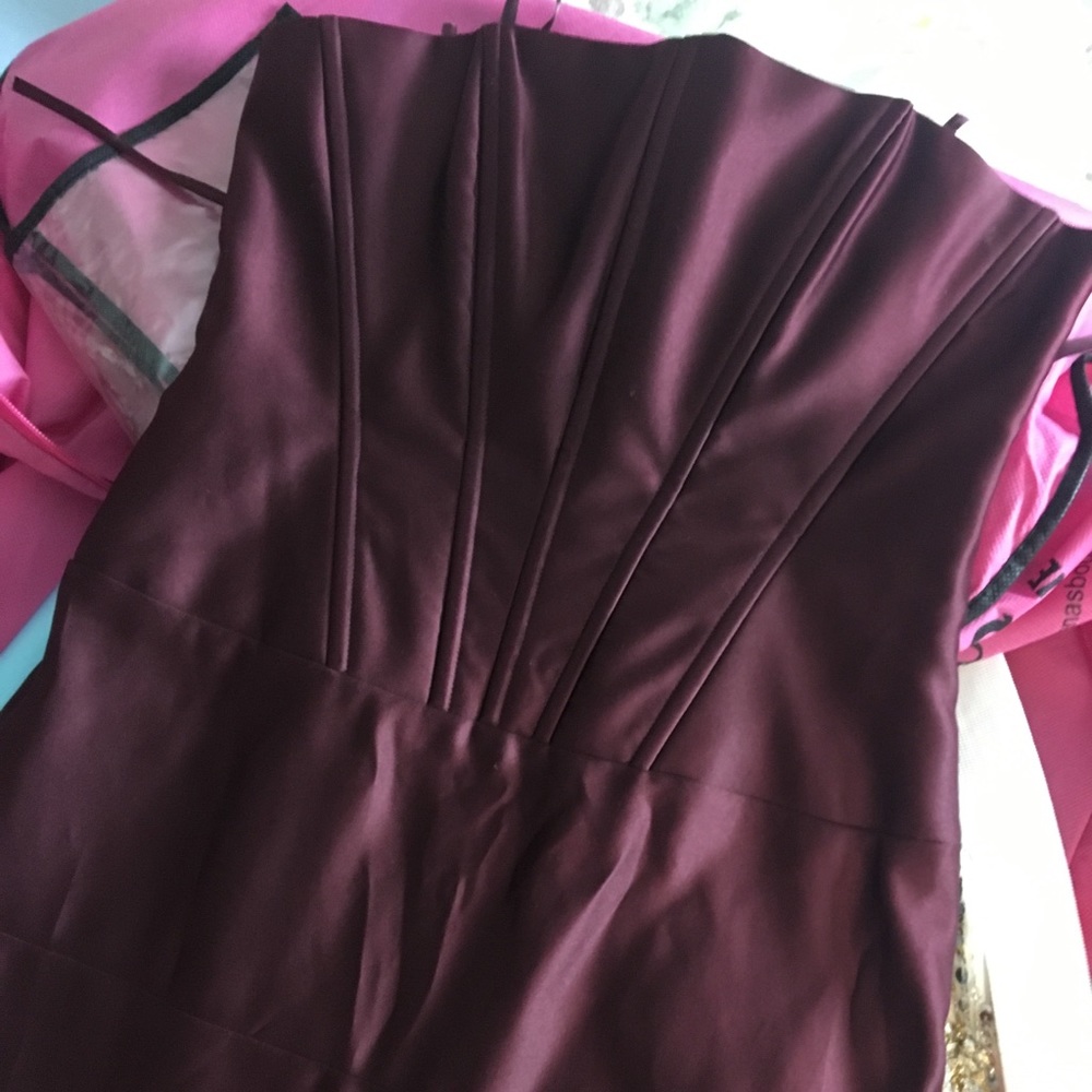 Burgundy BCBG gown corset body with trumpet